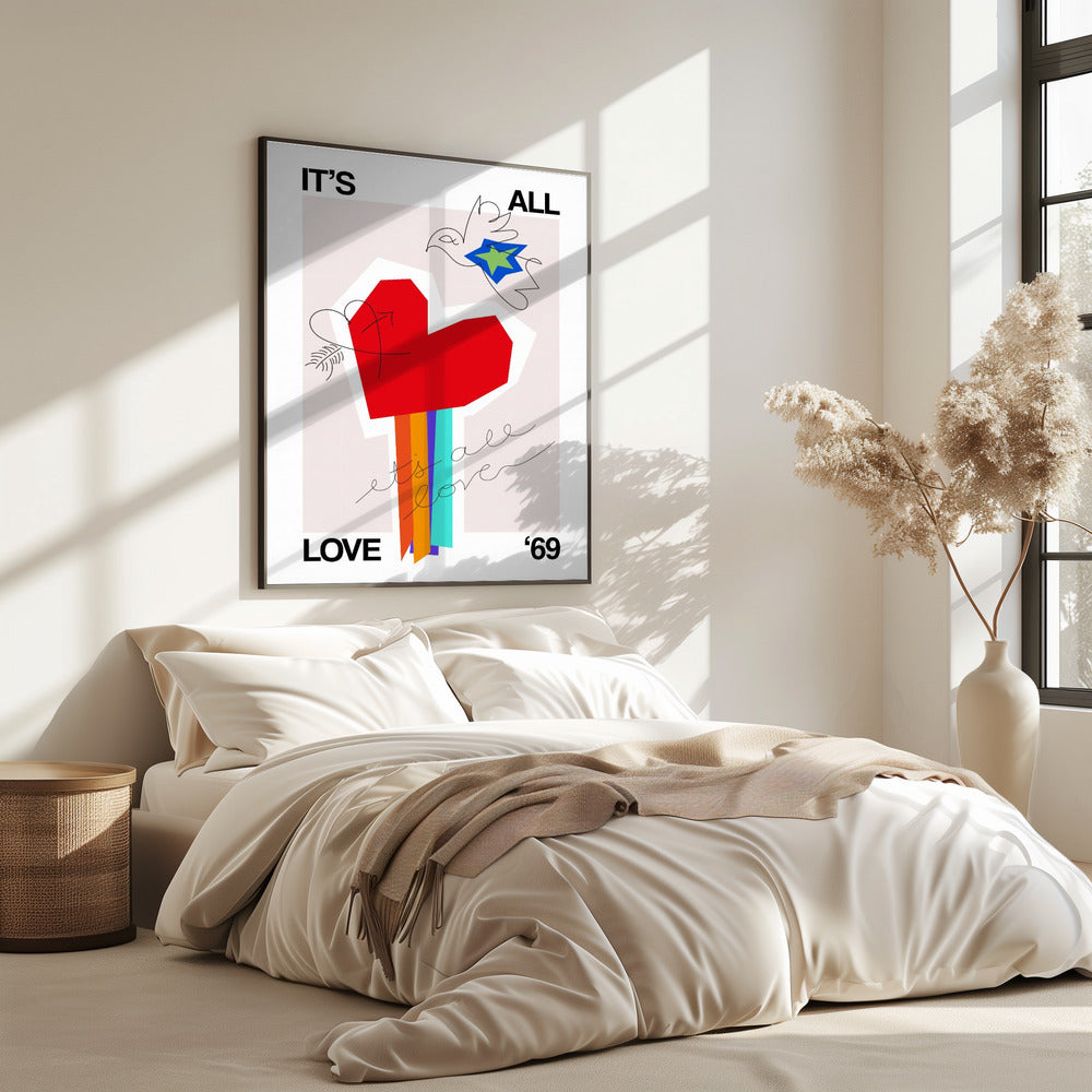 It's All Love '69 Heart Greige | Poster