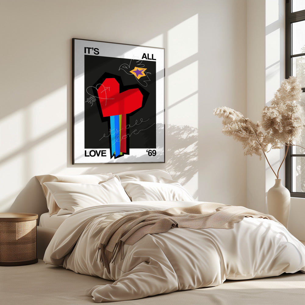 It's All Love Heart Grey | Poster