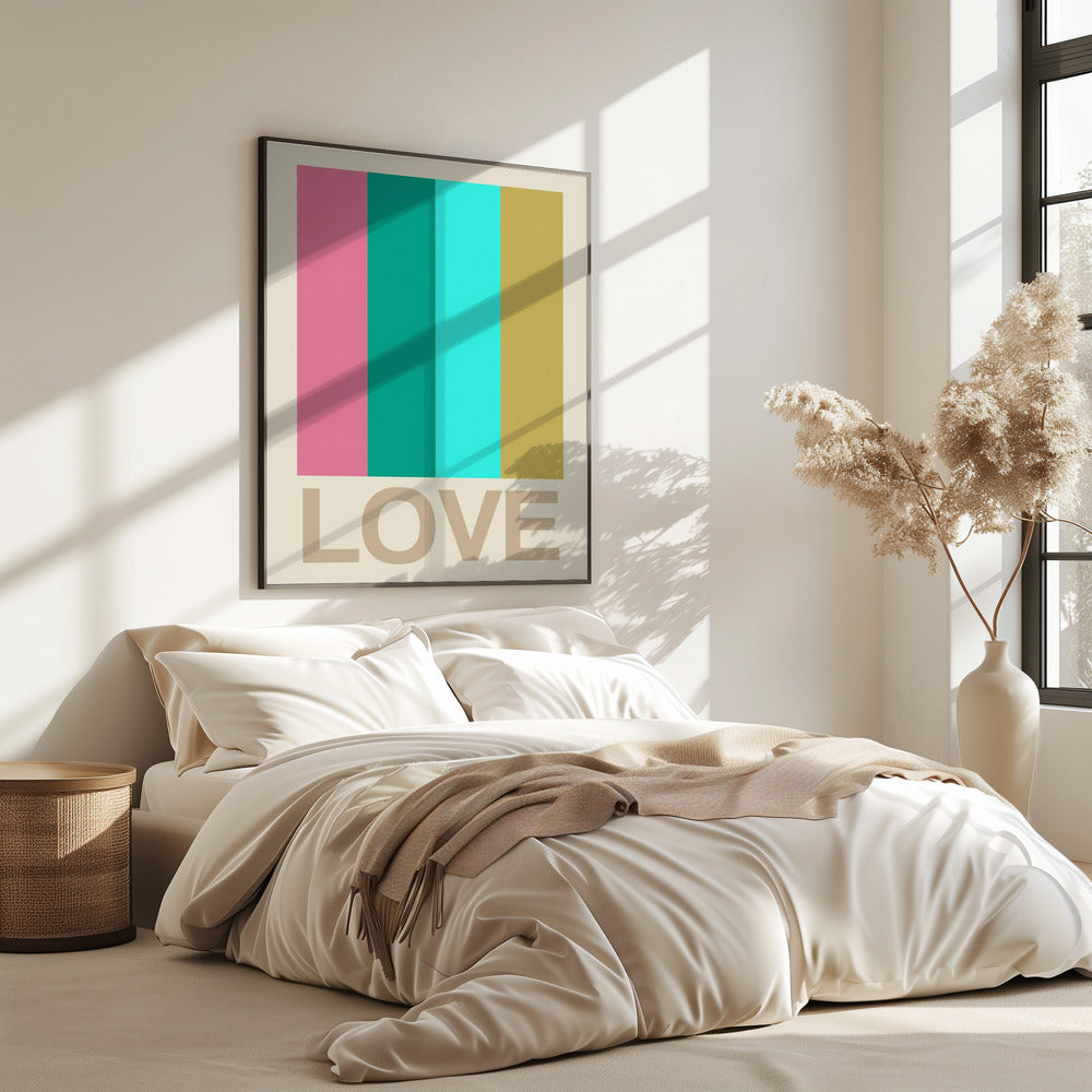 Retro Stripe LOVE CItrus | Poster