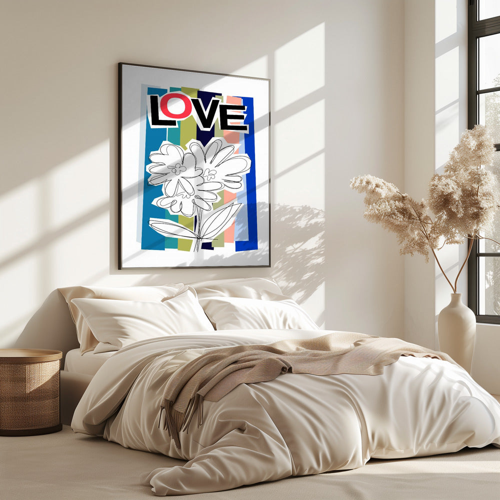 Scribble Flower Blue | Poster