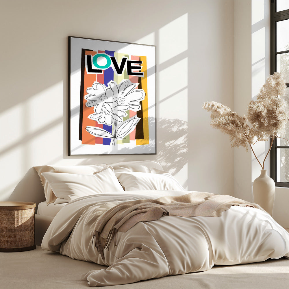 Scribble Flower Faded | Poster