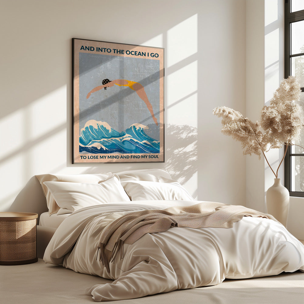 Into the Ocean (blue) Standard Wall Art | Poster