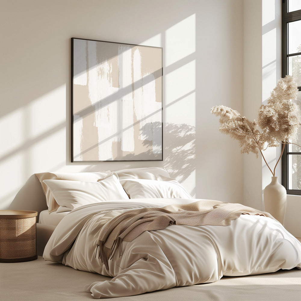 Beige Brush Strokes | Poster