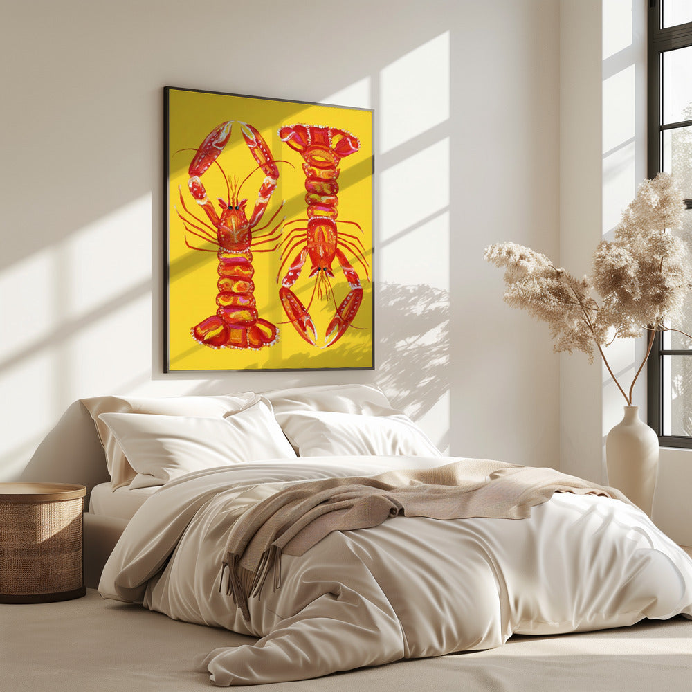 Langoustines On Yellow | Poster