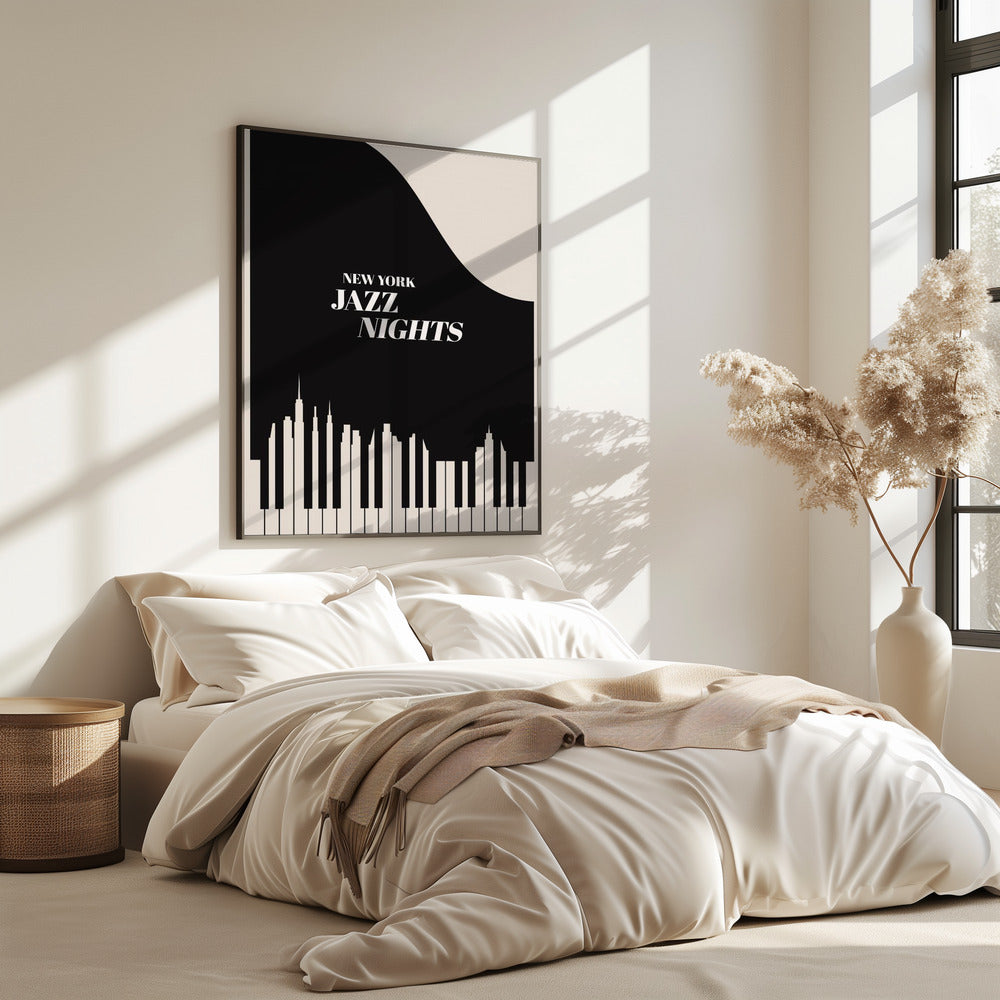 Jazz Nights Nyc   Black | Poster