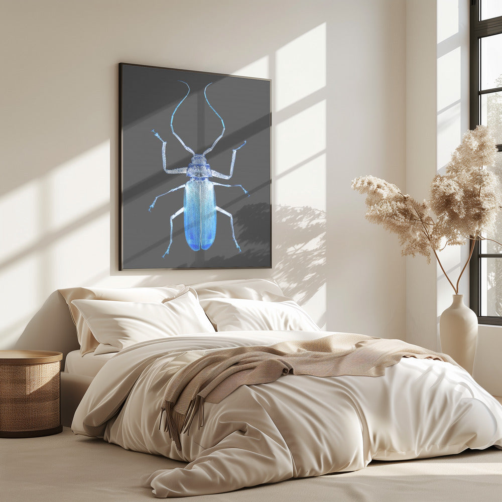 Neon Beetle Elegance | Poster