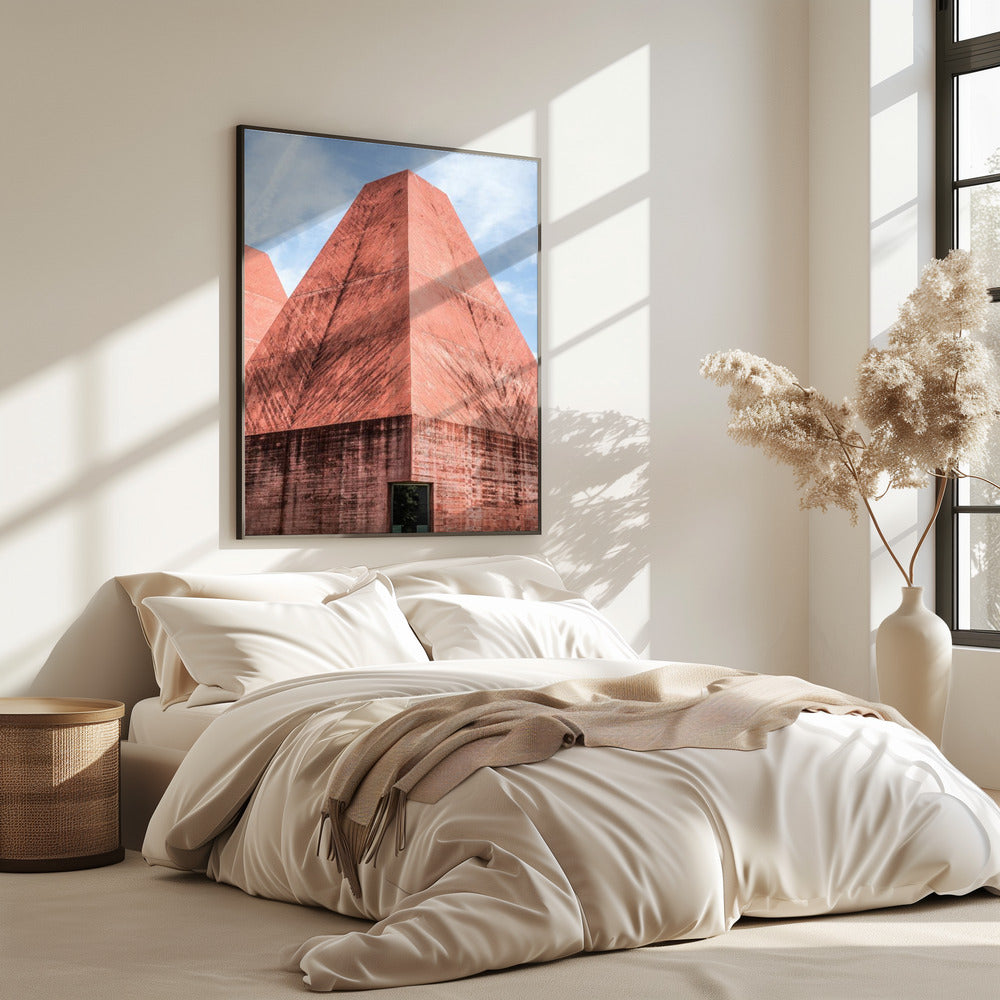 Crimson Geometric Tower | Poster