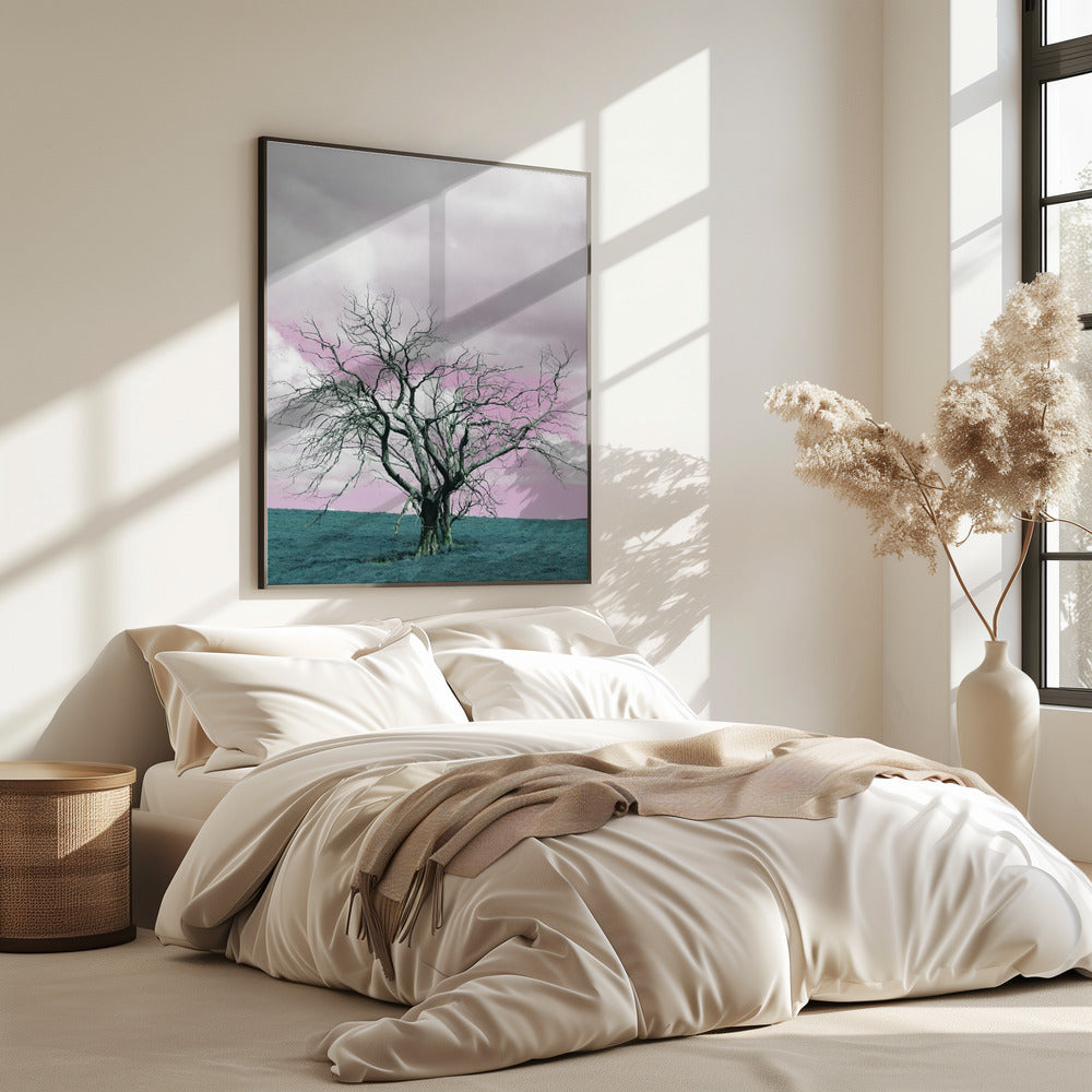 Barren Tree Against A Dreamy Pink Sky | Poster