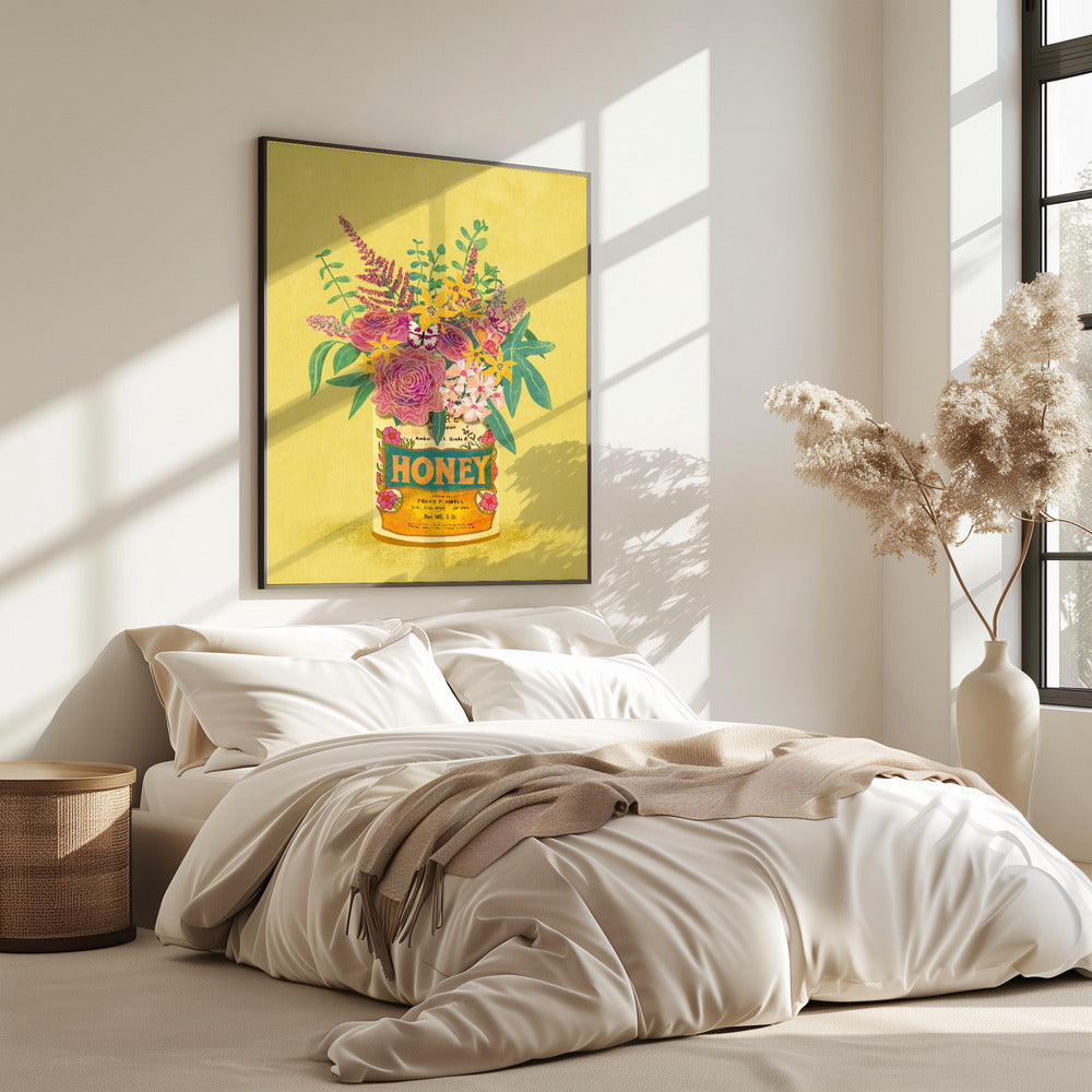 Flowers In a vintage Honey Can | Poster