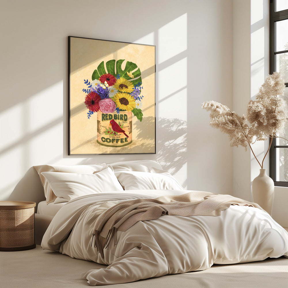 Flowers In a Vintage Coffee Can | Poster