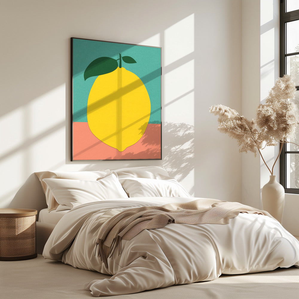 Lemon With Two Leaves | Poster