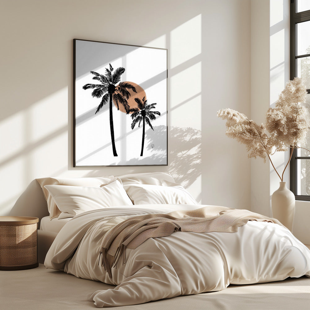 White Background Palm Trees Erum Khalili.png | Poster