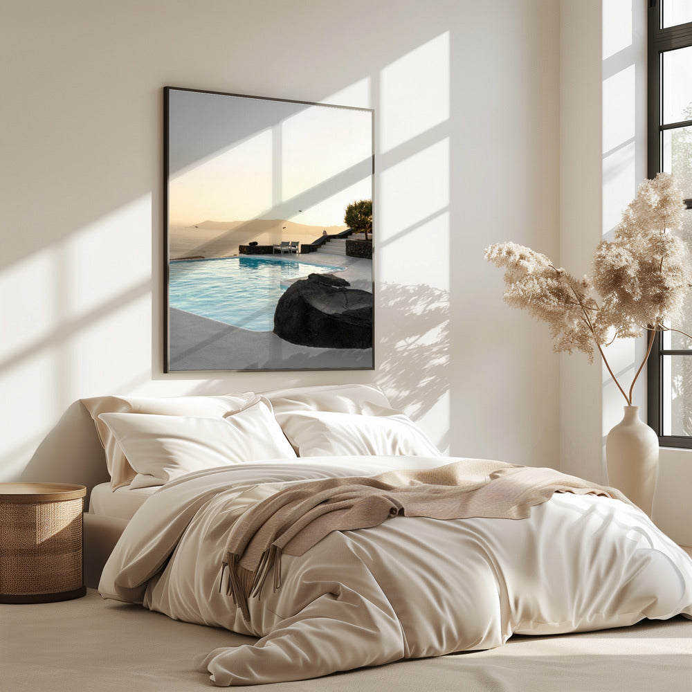 Birds Flying Over Swimming Pool | Poster