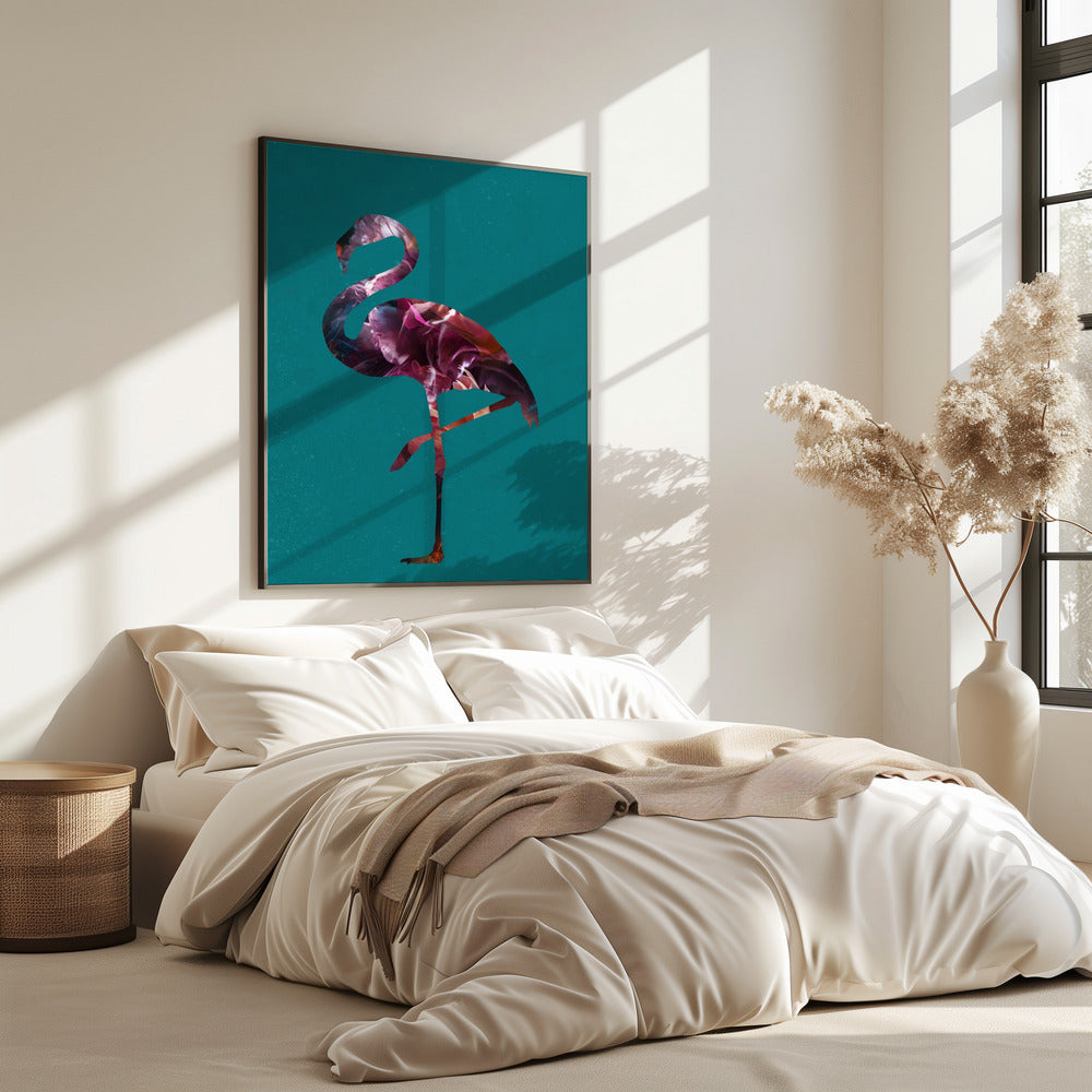 Flamingo Pink and Green | Poster