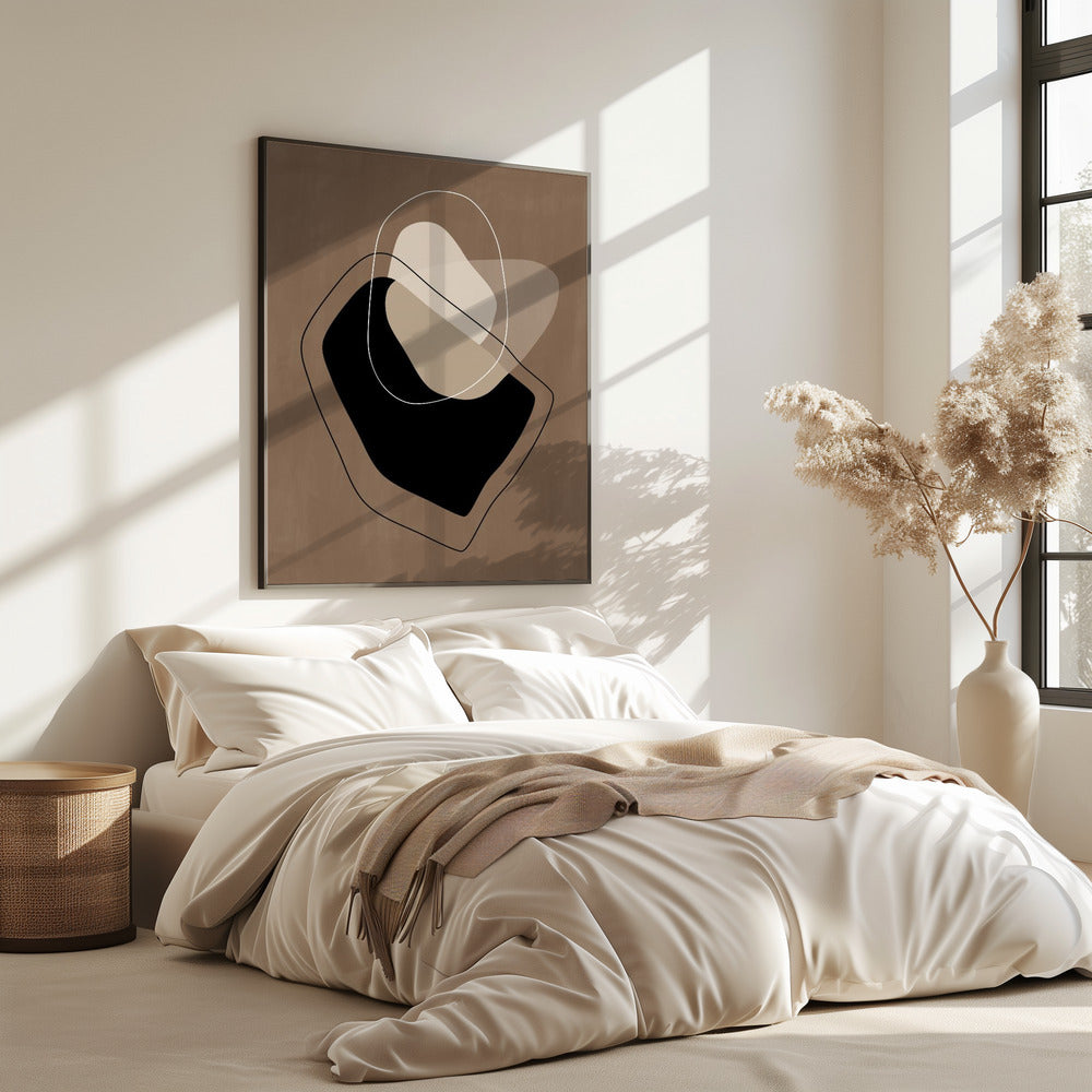 Layered Organic Shapes in Neutral Tones | Poster