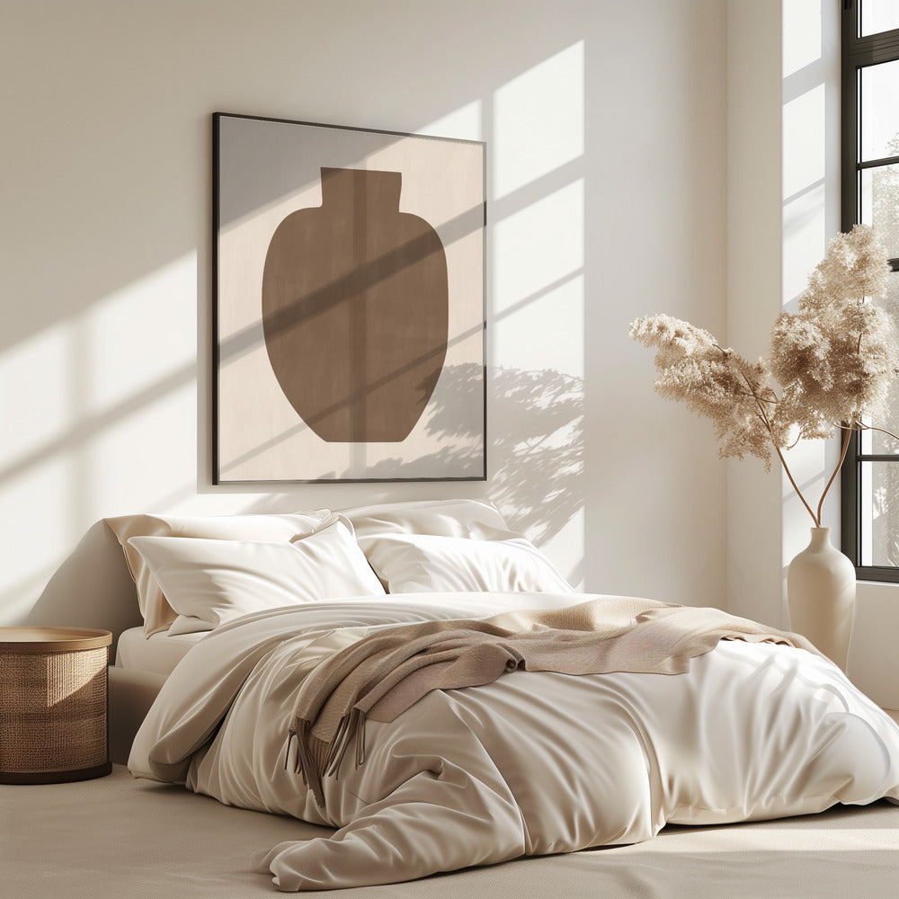 Brown Silhouette of a Vase | Poster
