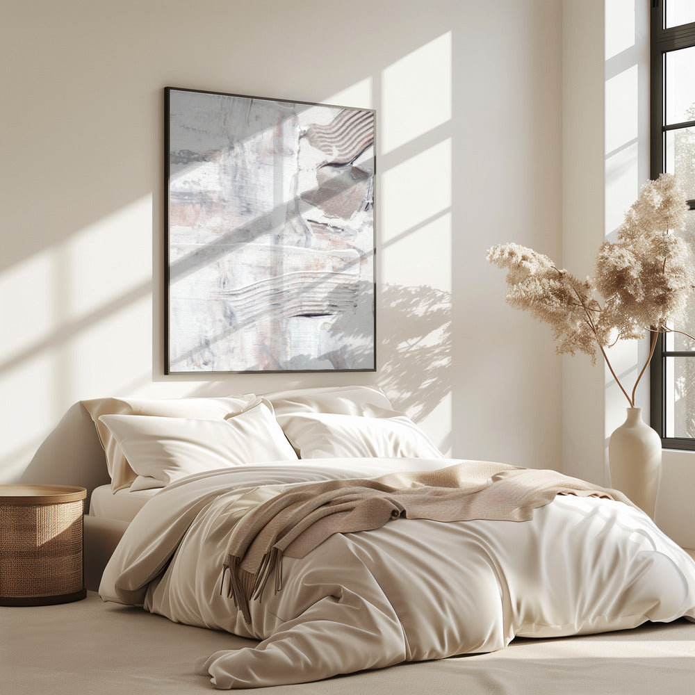 Textured Brushstrokes and Layered Neutral Tones | Poster