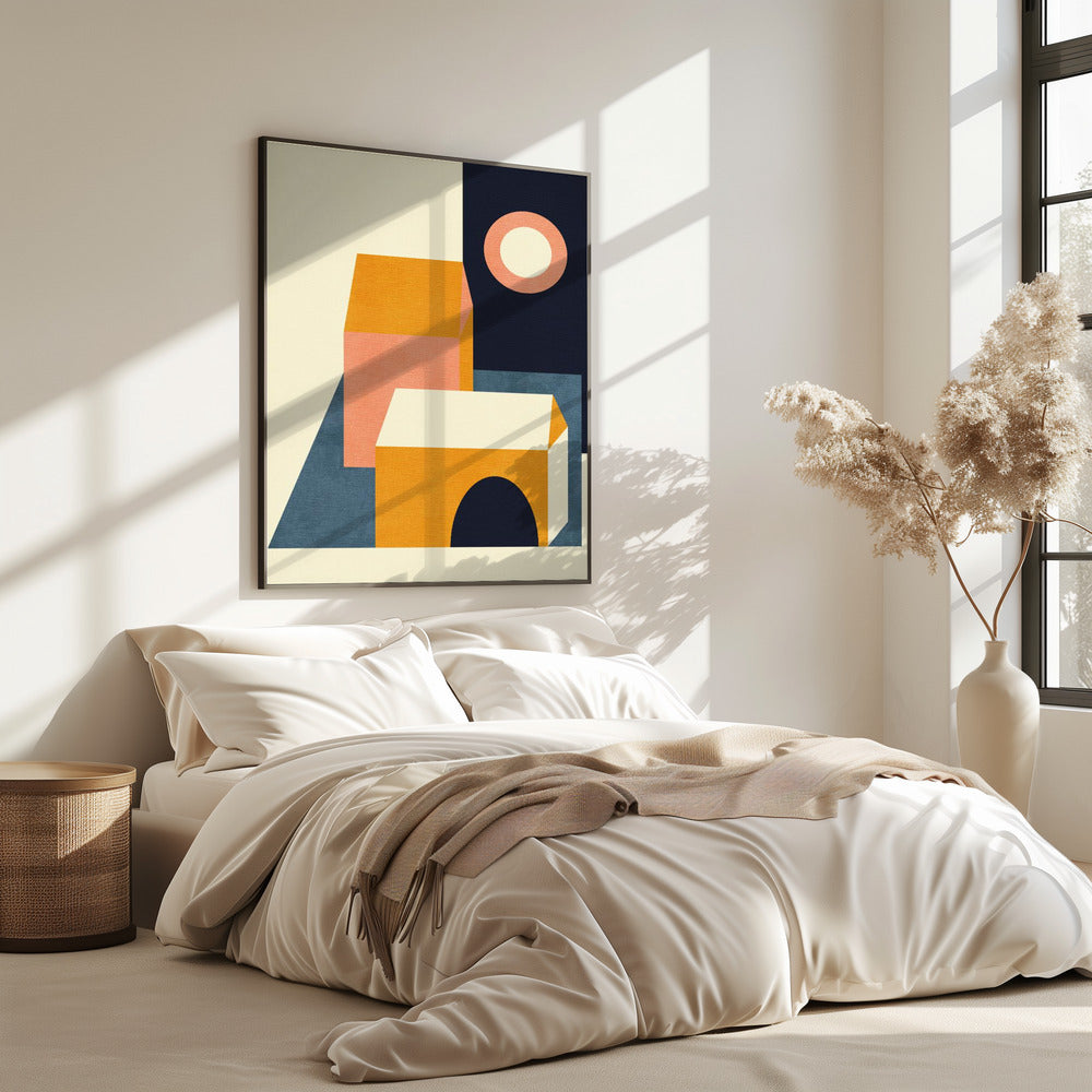 Rainbow Plus Shapes  Blue Mustard11 | Poster