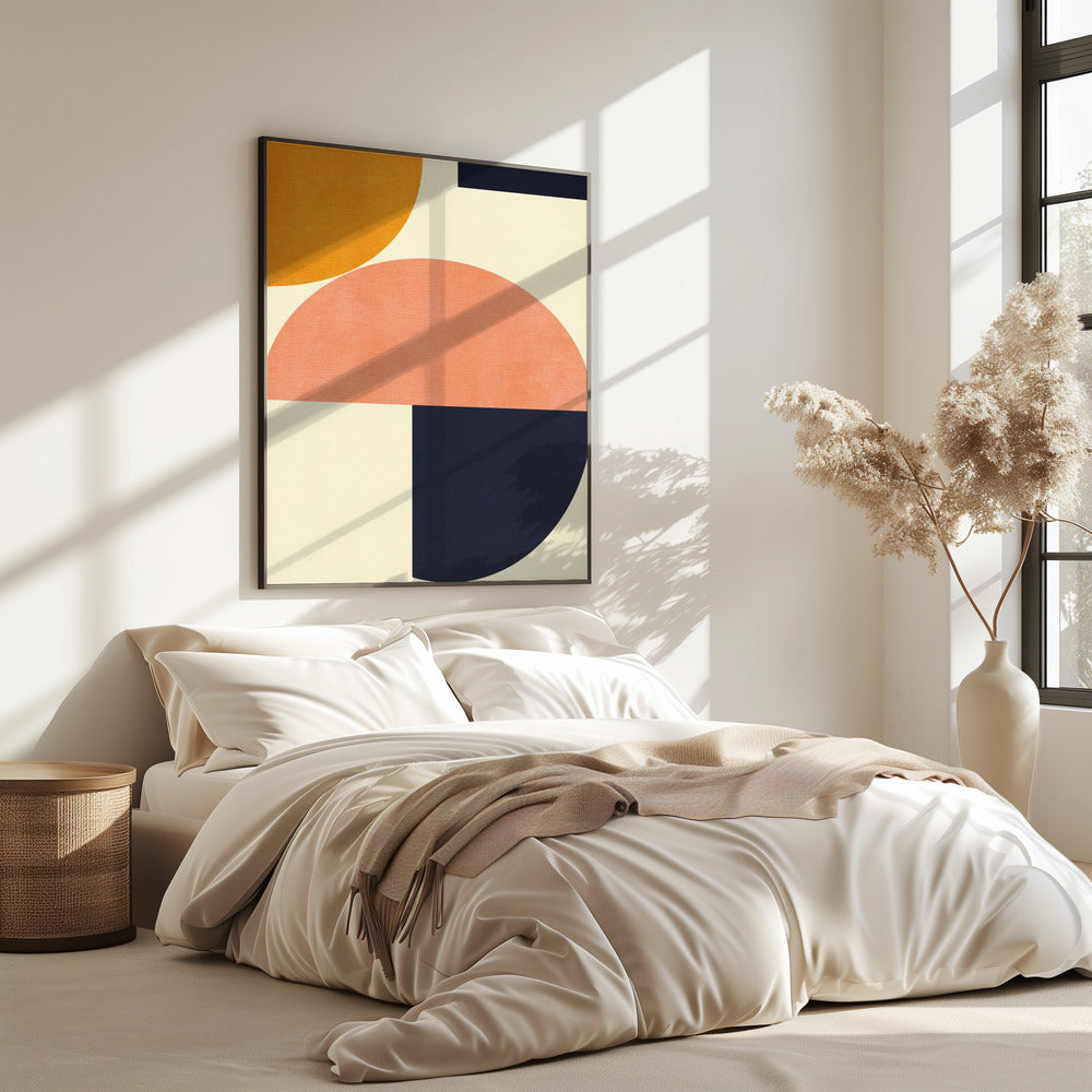 Rainbow Plus Shapes  Blue Mustard2 | Poster