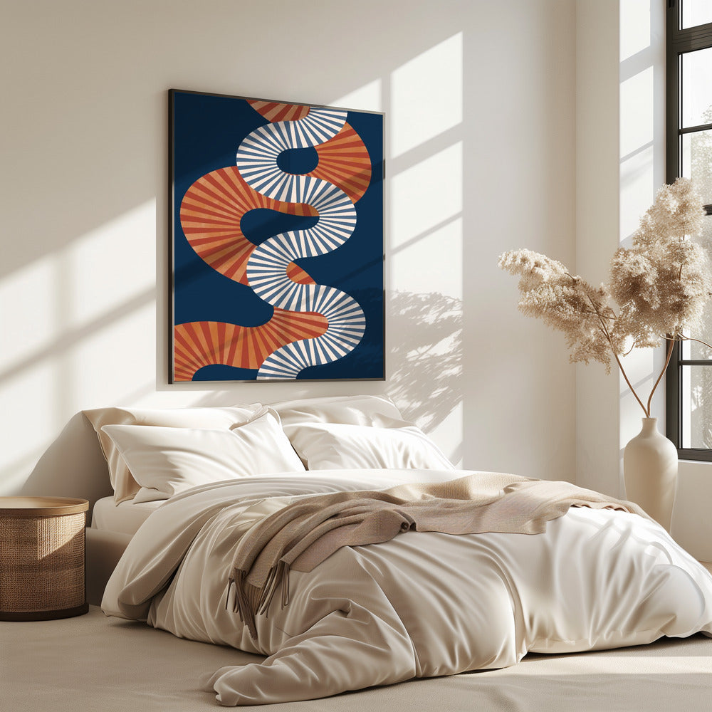 Winding Pattern In Retro Colors | Poster
