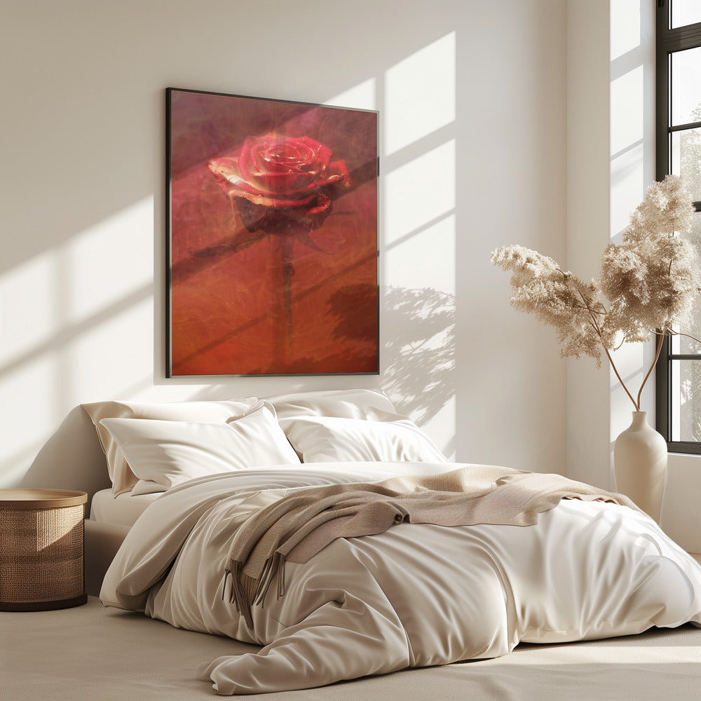 red rose and ink in water | Poster