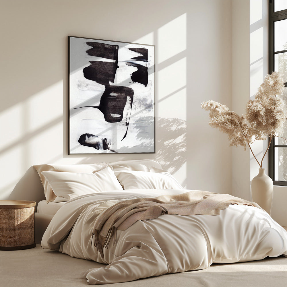 Expressive Monochrome Brushstrokes | Poster