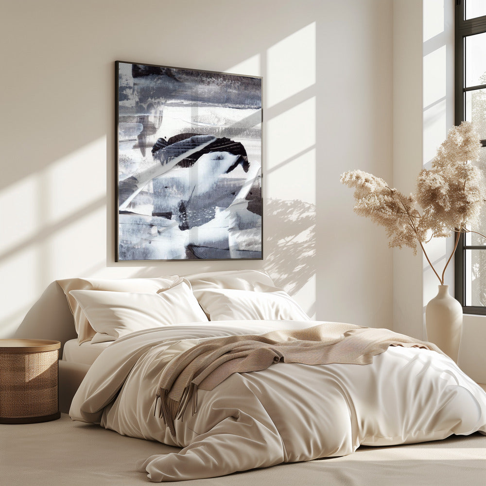 Monochrome Brushstrokes | Poster