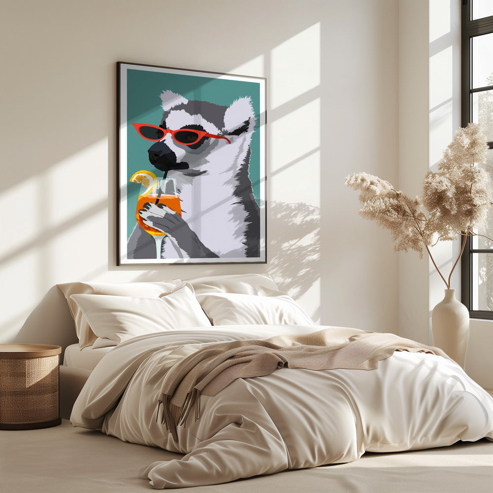 Jugdy Lemur with Drink | Poster
