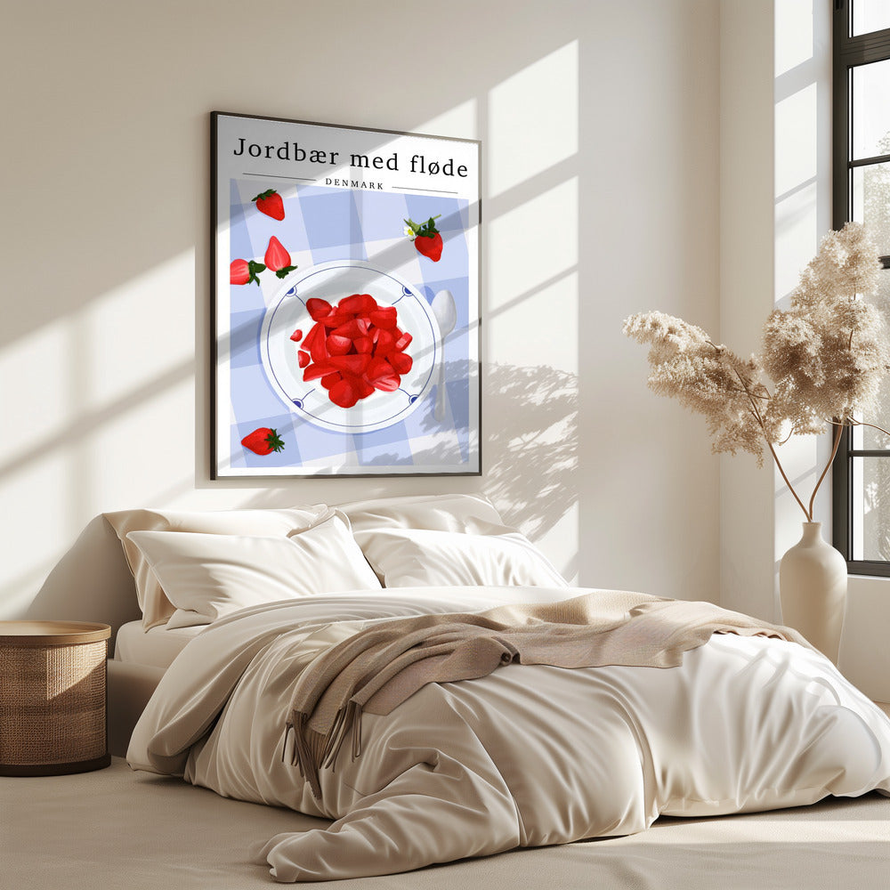 Strawberry with cream - Denmark | Poster