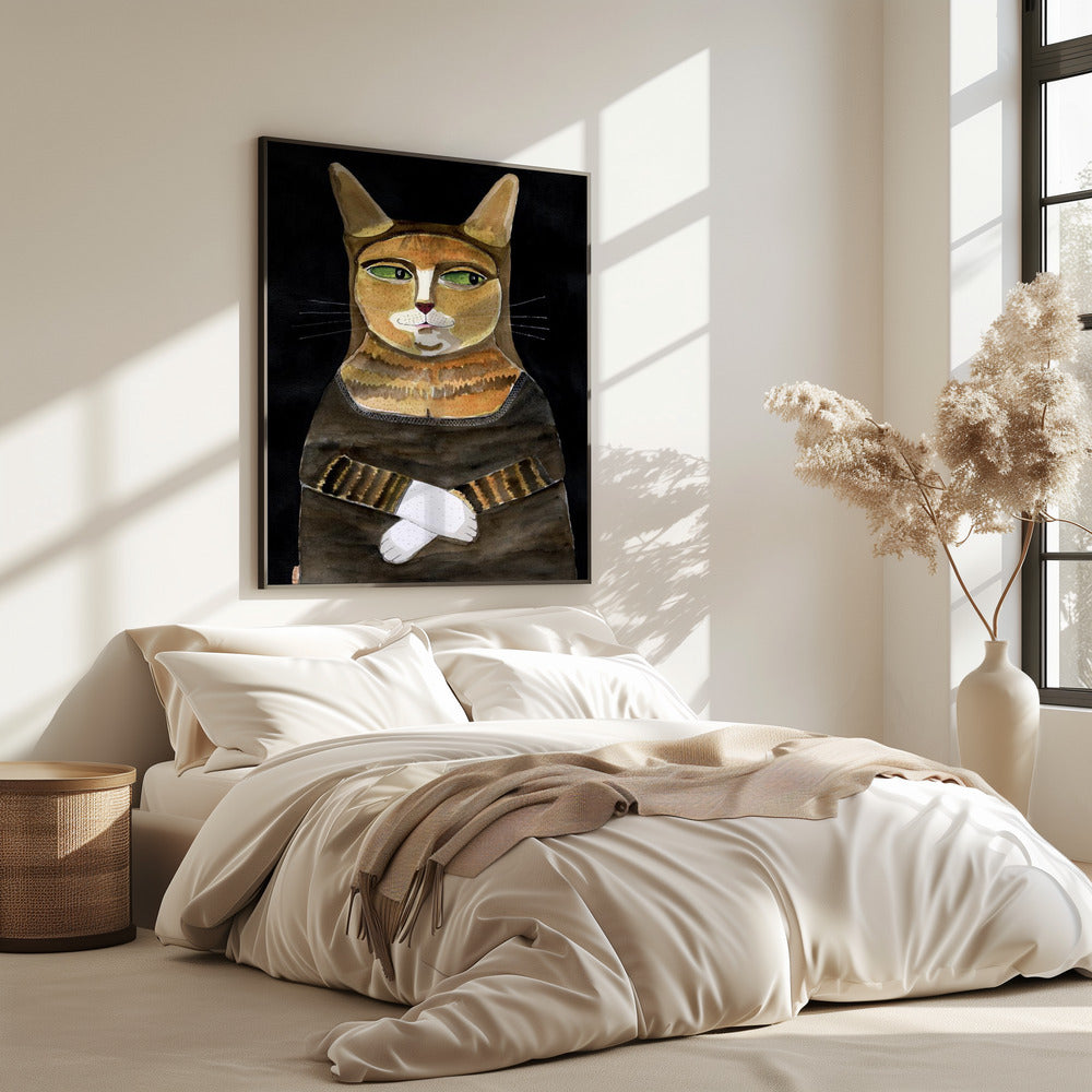 Mona Lisa Cat Funny Cat Humour Ginger Orange Cat | Poster