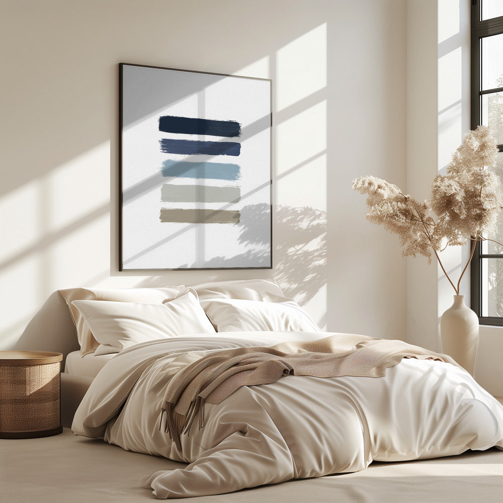 Blue & Taupe Stripes | Poster