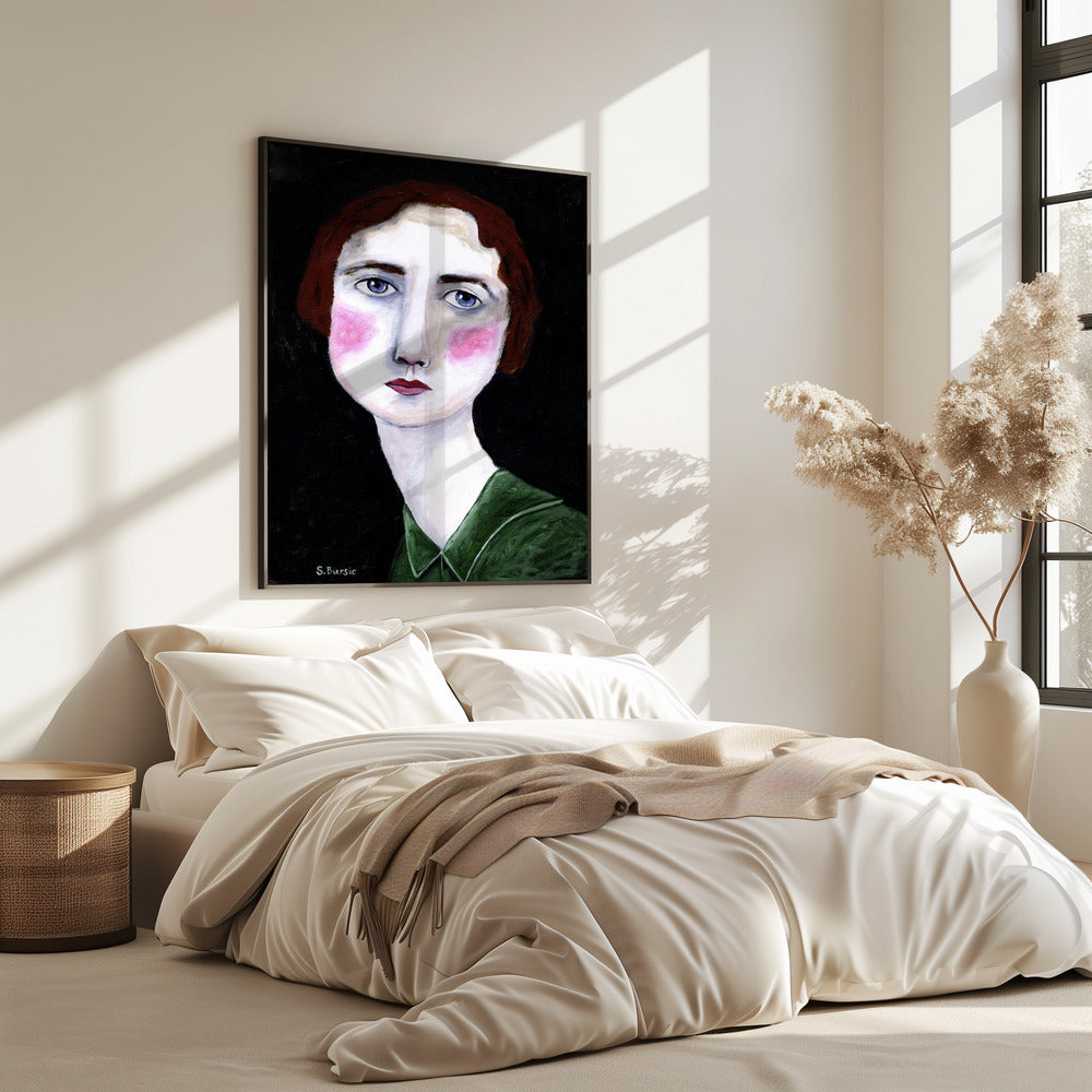 Vintage Woman with pink cheeks | Poster