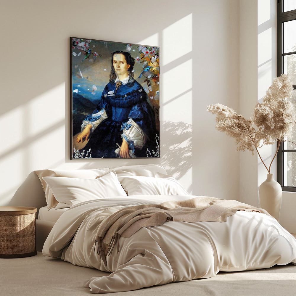 Lady Blue Hummingbird Blooms | Poster