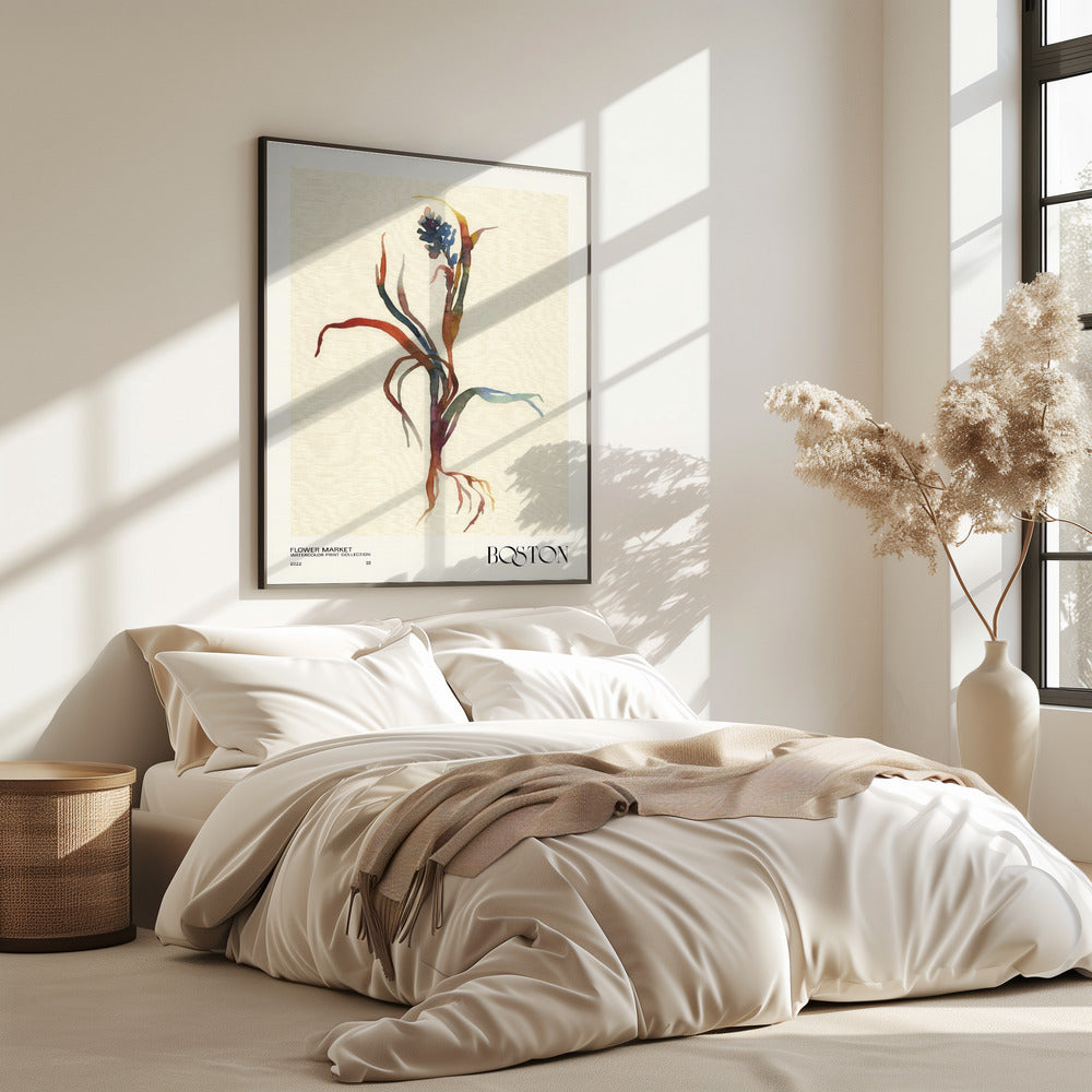 Watercolor print collection. Flower market - Boston | Poster