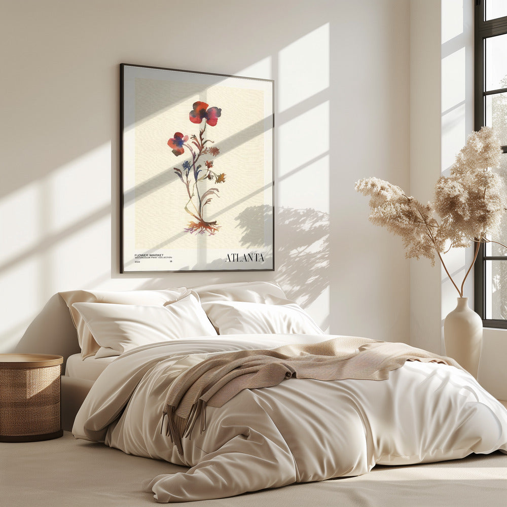 Watercolor print collection. Flower market - Atlanta | Poster