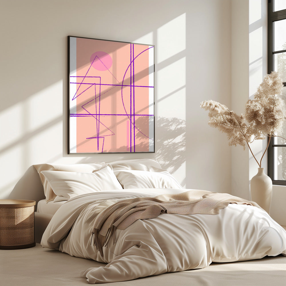 Pink Geometric Dance | Poster