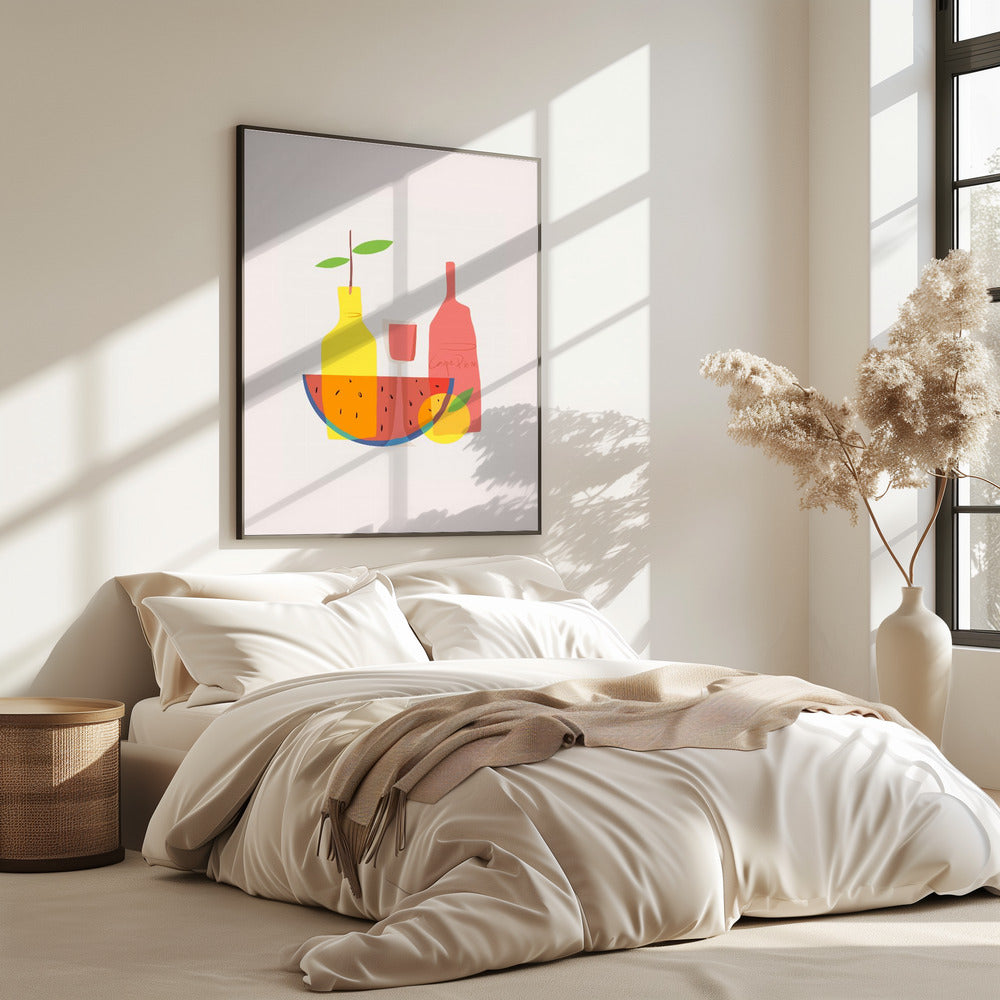 Still Life With Wine and Bottles | Poster