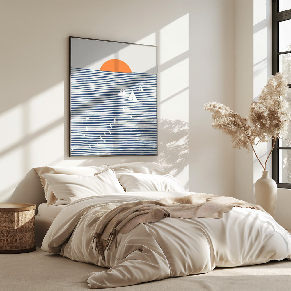 Three White Sails | Poster