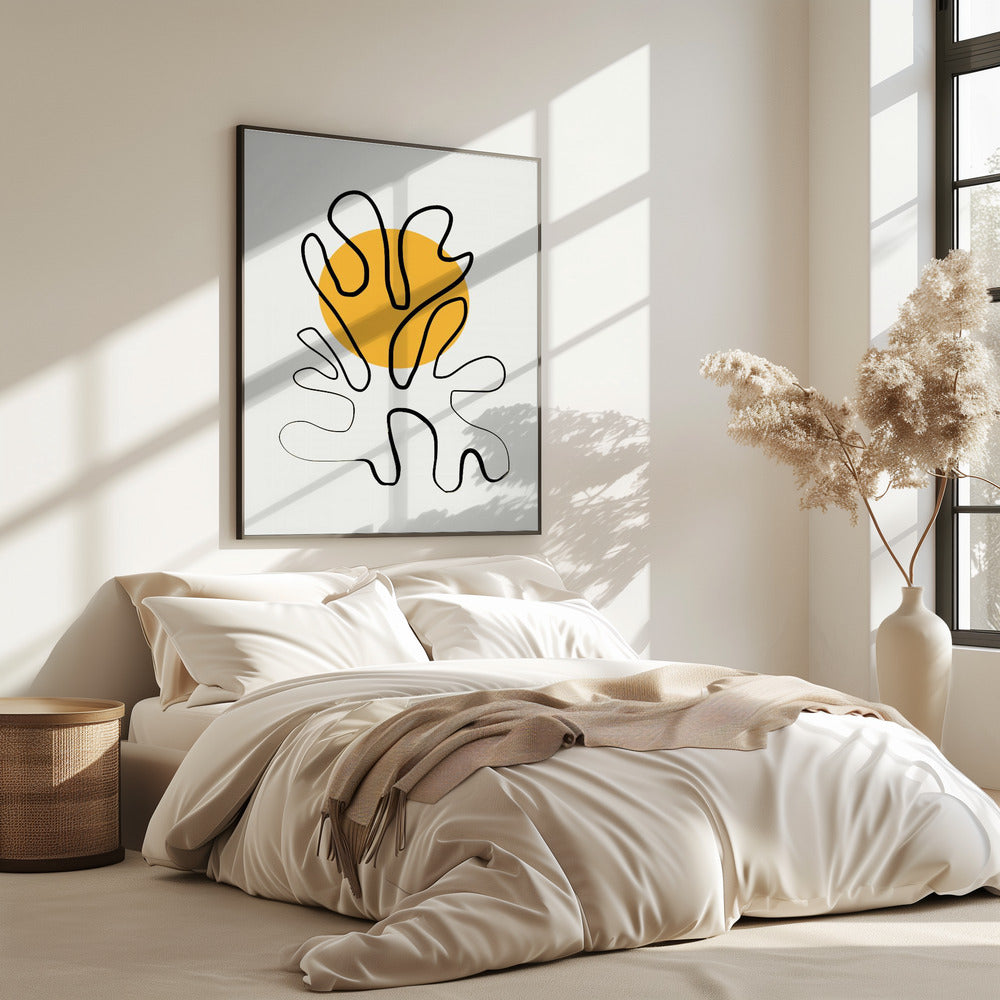 Minimalist Coral and Sun | Poster