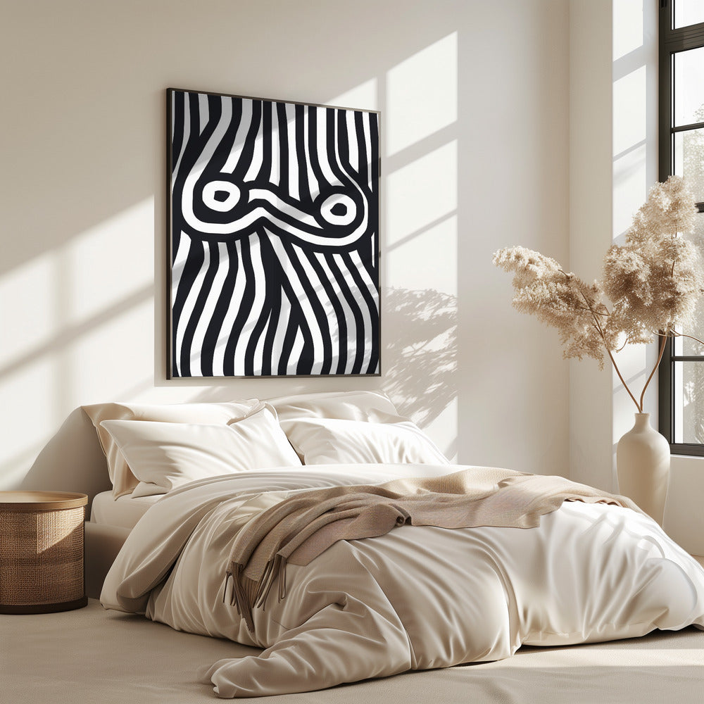 Black and White Striped Nude | Poster