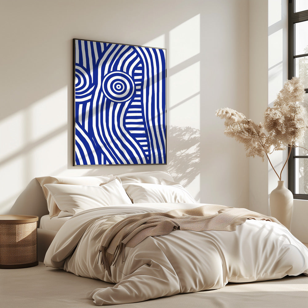 Front Blue and White Striped Nude | Poster