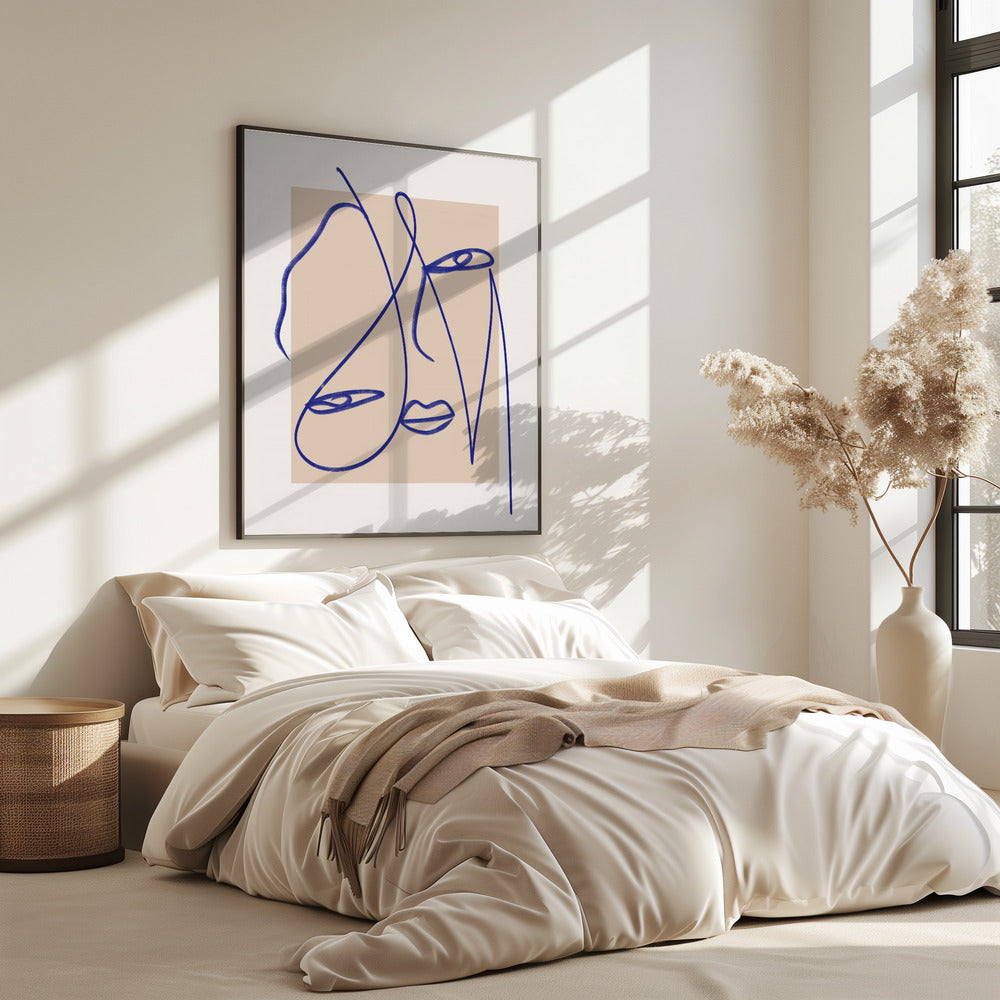 Abstract Blue Line Art | Poster
