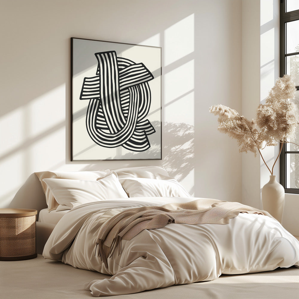 Striped Abstract In Black | Poster