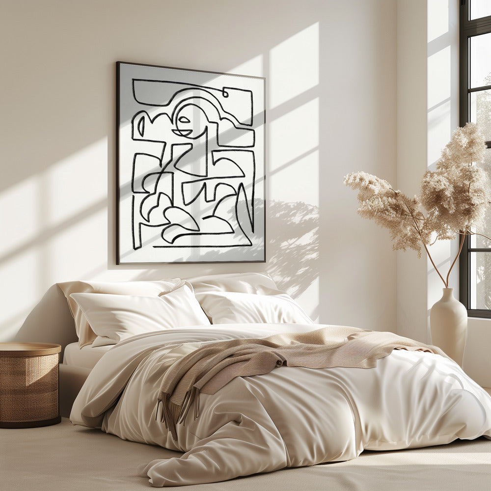 Abstract Chalk Line Art | Poster