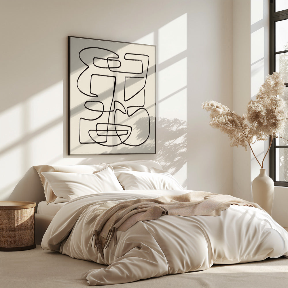 Warm Abstract Line Art | Poster