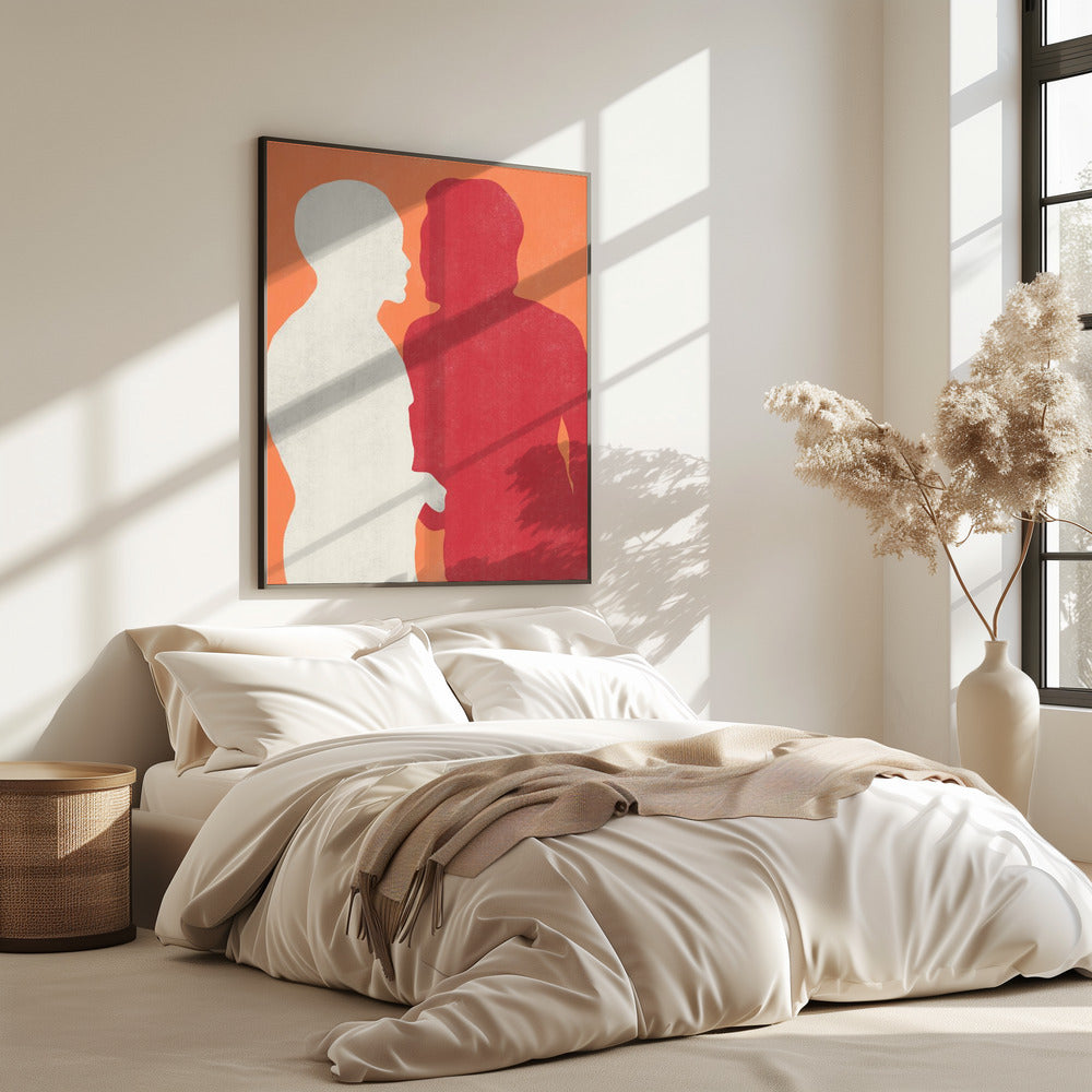 Silhouettes of Two Figures | Poster