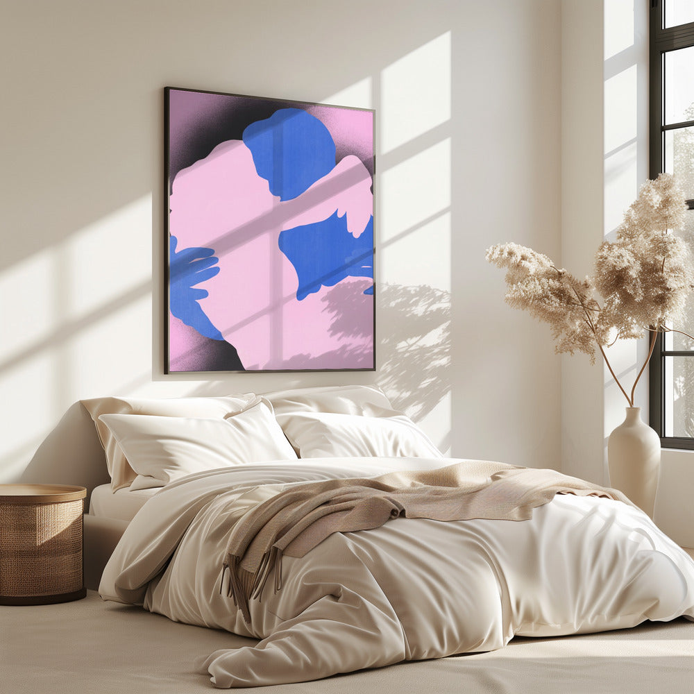 Two Abstract Figures in an Embrace | Poster