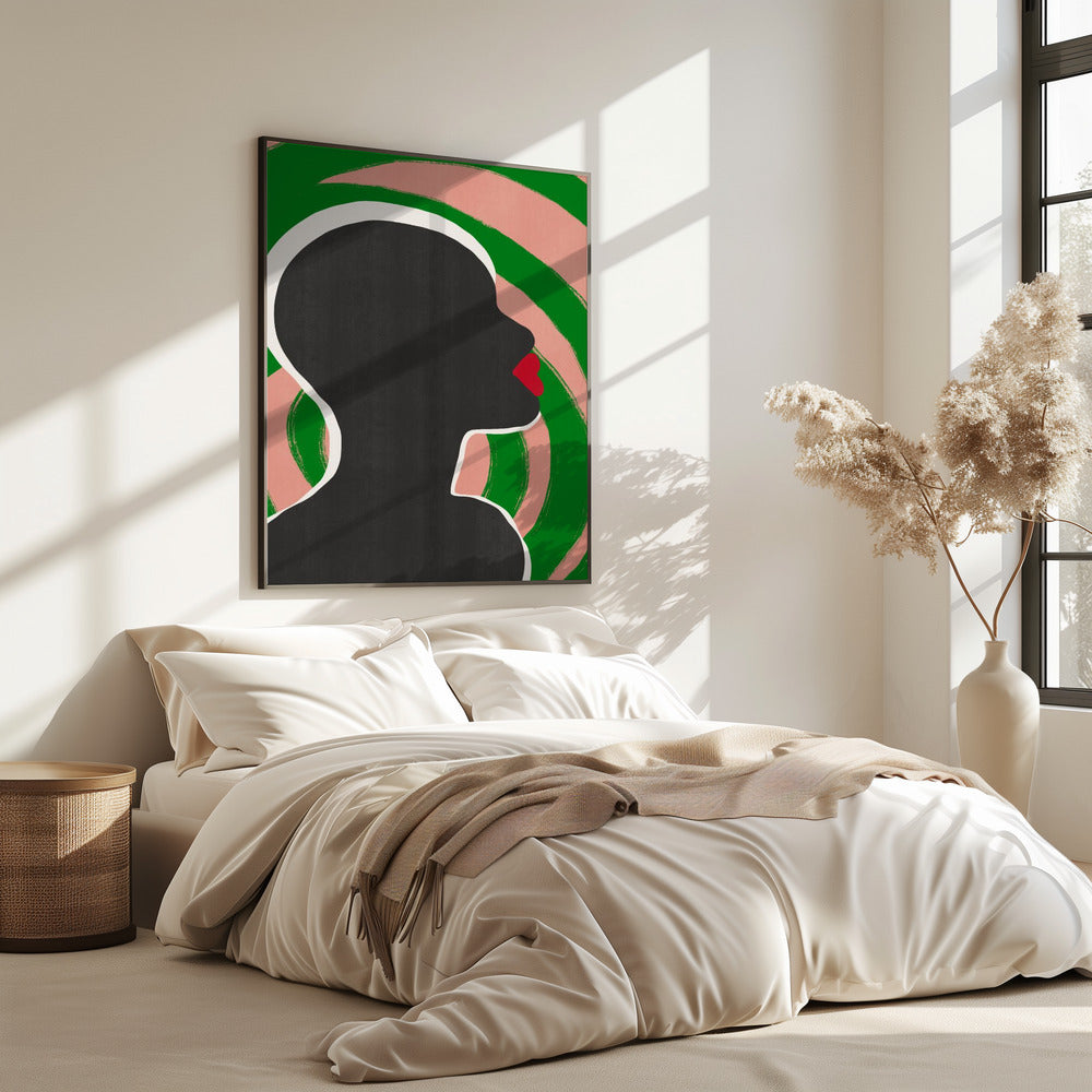 Anonymous Portrait In Green Spiral | Poster