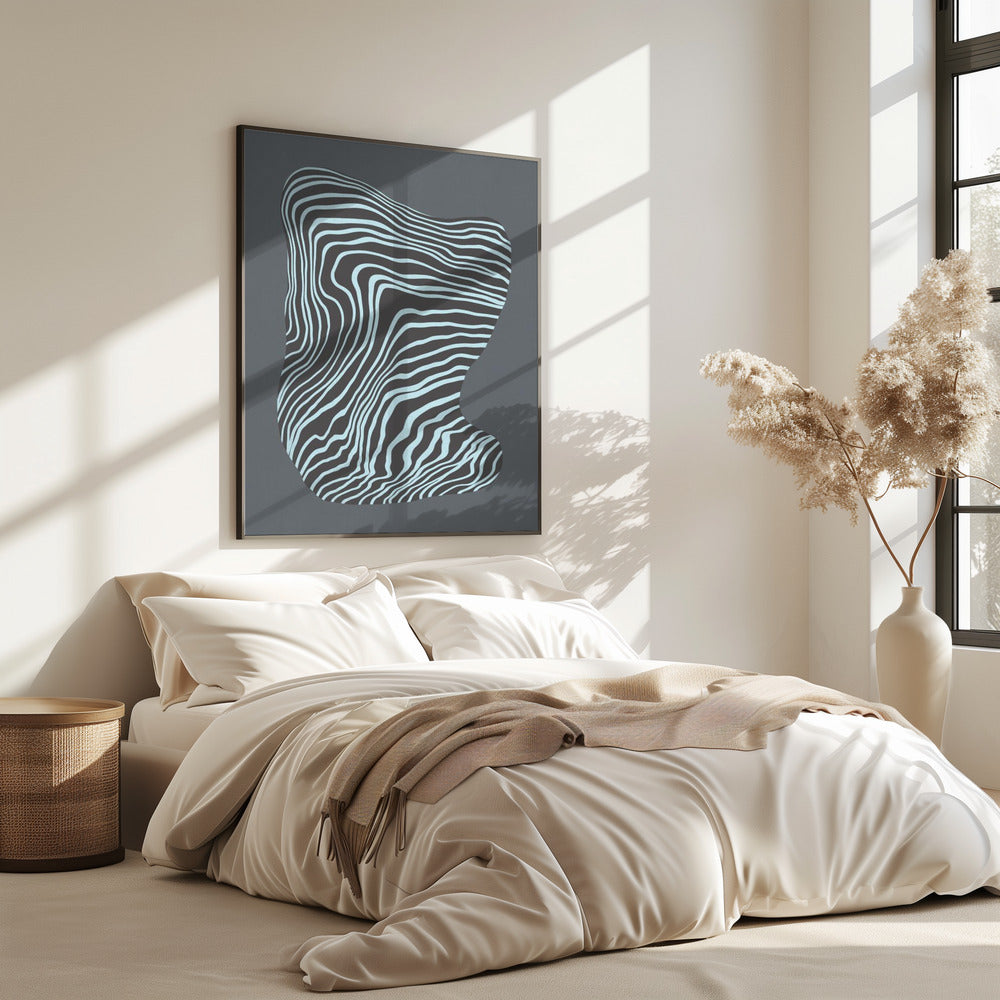 Line art confined in space-grey | Poster