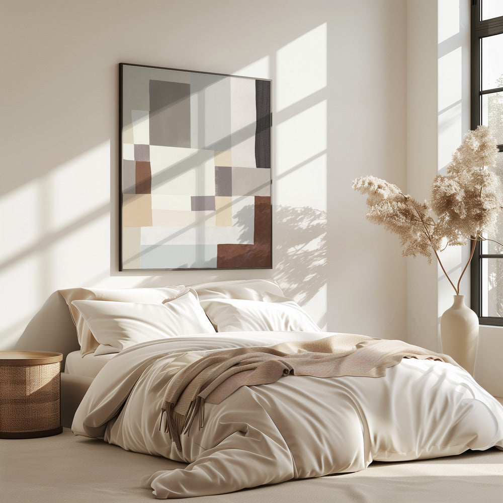 Neutral color geometrical abstract 02 | Poster